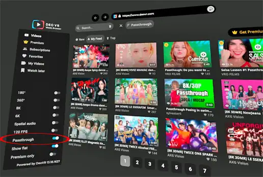 「DEO VR」のPassthrough動画集