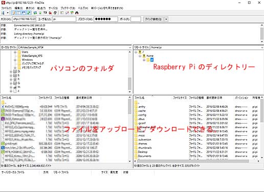 パソコンからリモートアクセス（FileZilla）