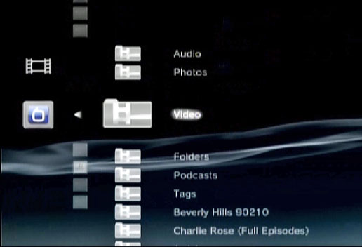 PC1の「TVersity」を選んだ場合の表示画面