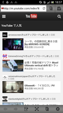 動画配信サイトの画面例（YouTube）